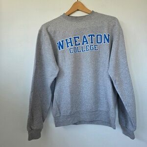Champion Gray Wheaton College Sweatershirt - Small